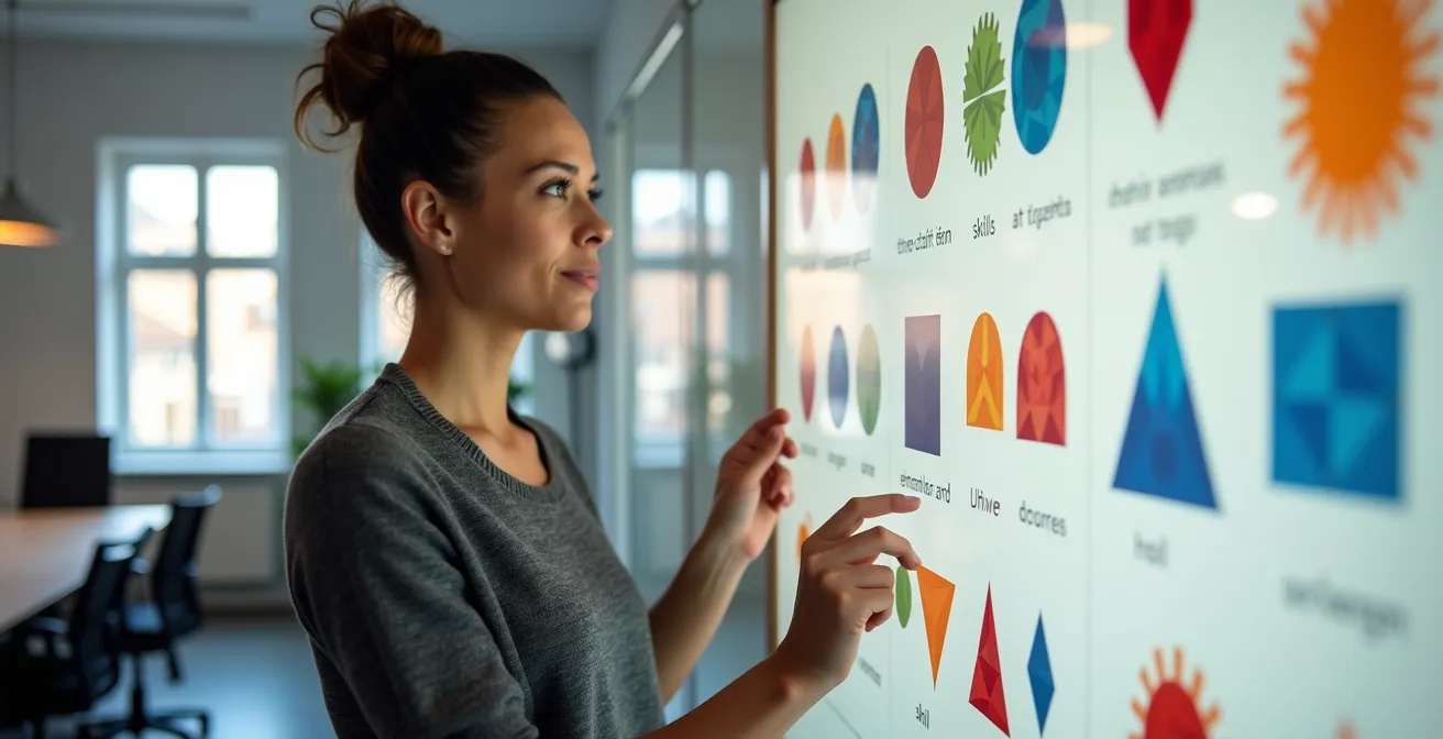 Visuelle Metapher für den Abgleich von eigenen Kompetenzen mit den Anforderungen einer Stellenanzeige