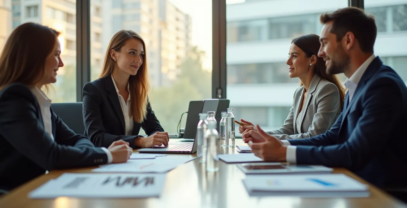 Contractor im Beratungsgespräch mit Pharmaunternehmen in Basel