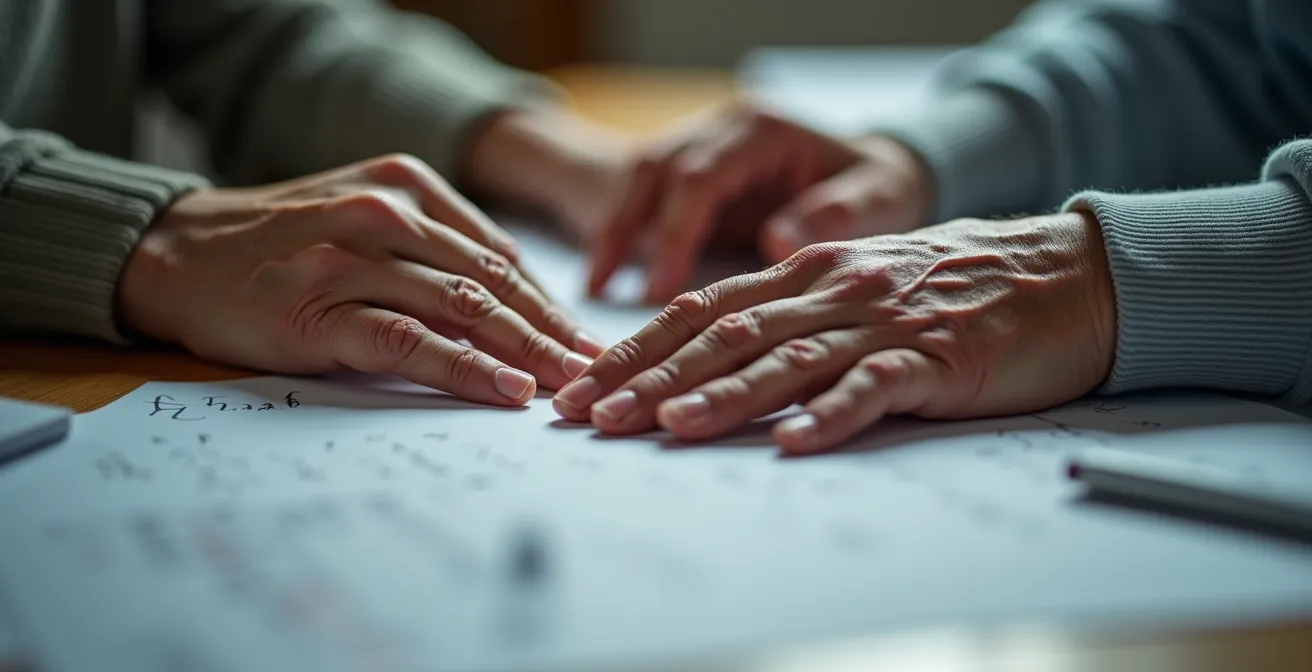 Erfahrener Mitarbeiter erklärt jüngerem Kollegen Details an Arbeitsplatz