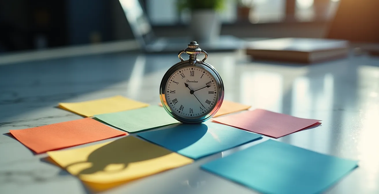 Visuelle Darstellung der Eisenhower-Matrix mit Schweizer Geschäftskontext